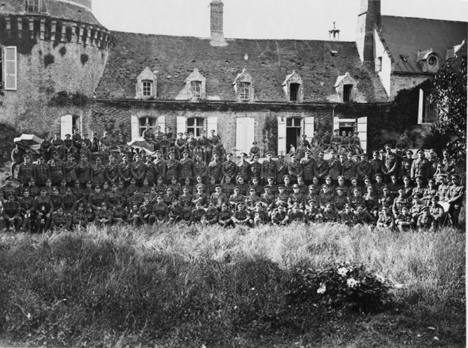 Officers And Men Of A Field Ambulance Somewhere In France