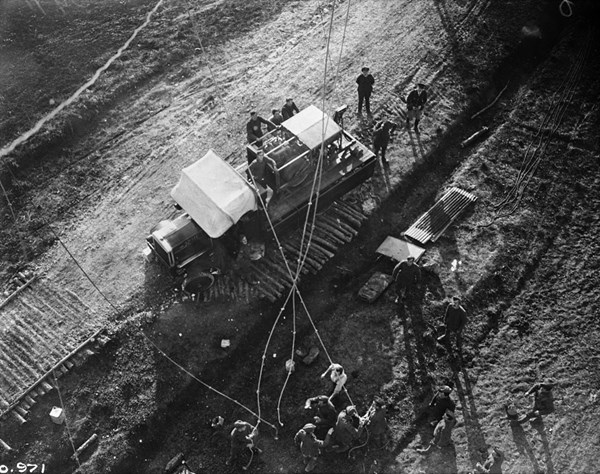 Kite Balloon View Of The Windlass And Crew At Work On Ascent