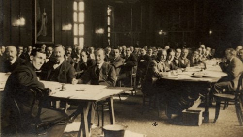 Bank Clerks Working On The Allotment Of 1915 War Loan, Grocers' Hall, London