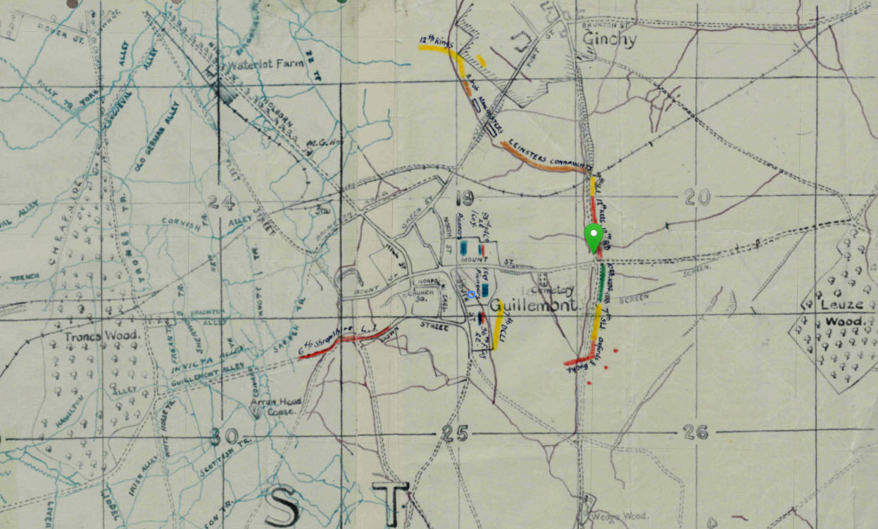 Position At Guillemont On 4 September 1916