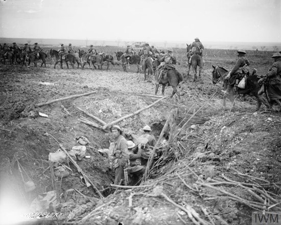 Cavalry Moving Forward Past A Trench Held By British Infantry Near Monchy Le Preux, 13 April 1917. IWM (Q6412)