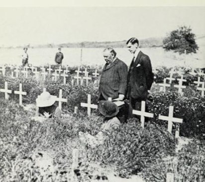 Bottomley and Houston in what is reported as Etaples Cemetery.