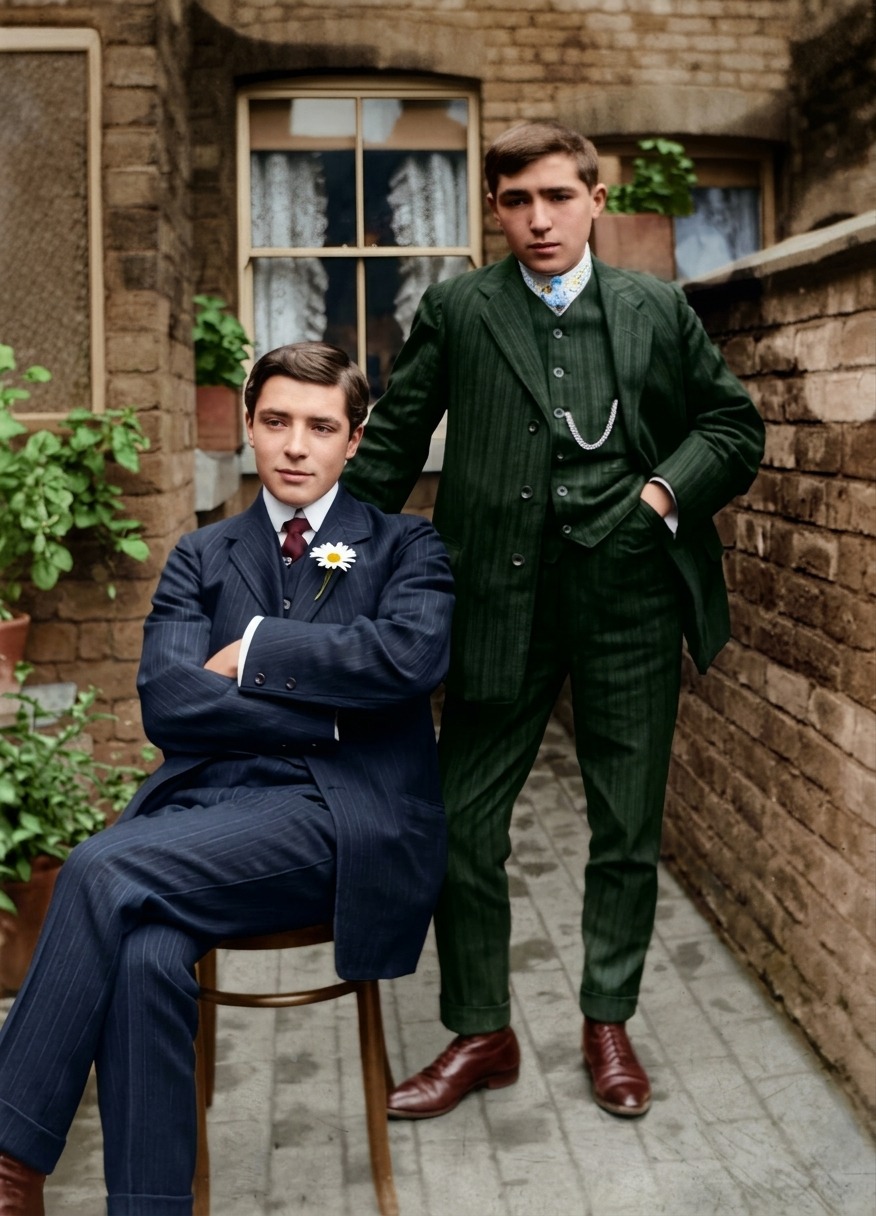 Walter And Len Payne Circa 1908 Edit Colour