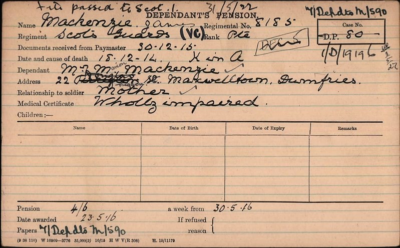 James' Pension Card