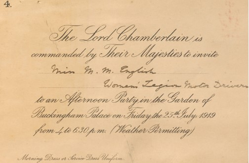 Muriel’S Invitation To A Garden Party At Buckingham Palace