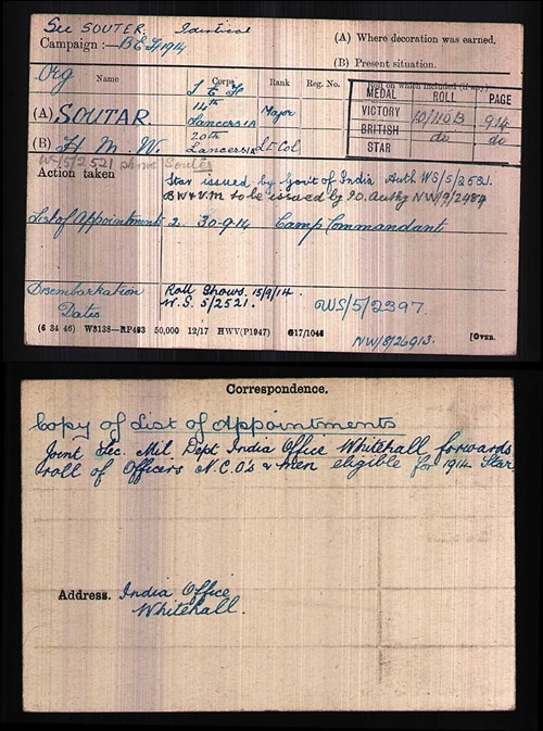 Medal Index Cards Of Lt Col Souter.1