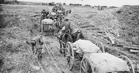 Army Service Corps Wagons In WW1