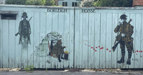 Mural On A Double Gate To The Garden Of A House In Baythorne End