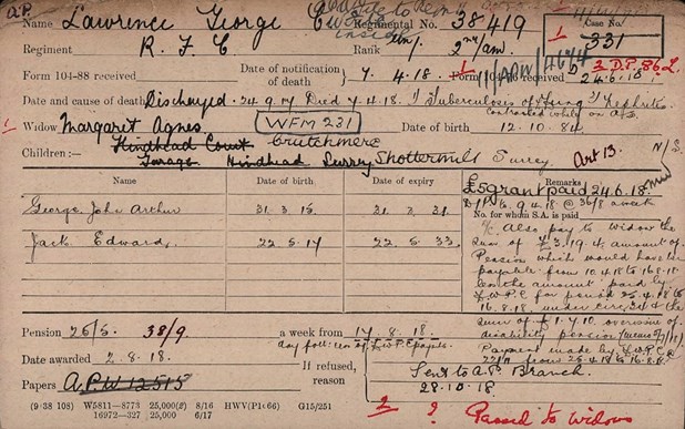 Card For George Lawrence