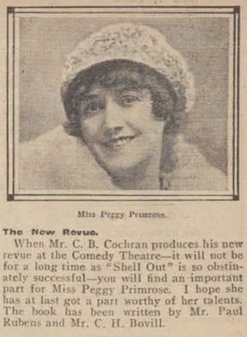 A short piece about Peggy in the Daily Mirror 4 March 1916