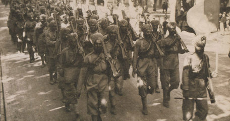 15Th Sikhs Gentlemen Of India Marching To Chasten German Hooligans 1914