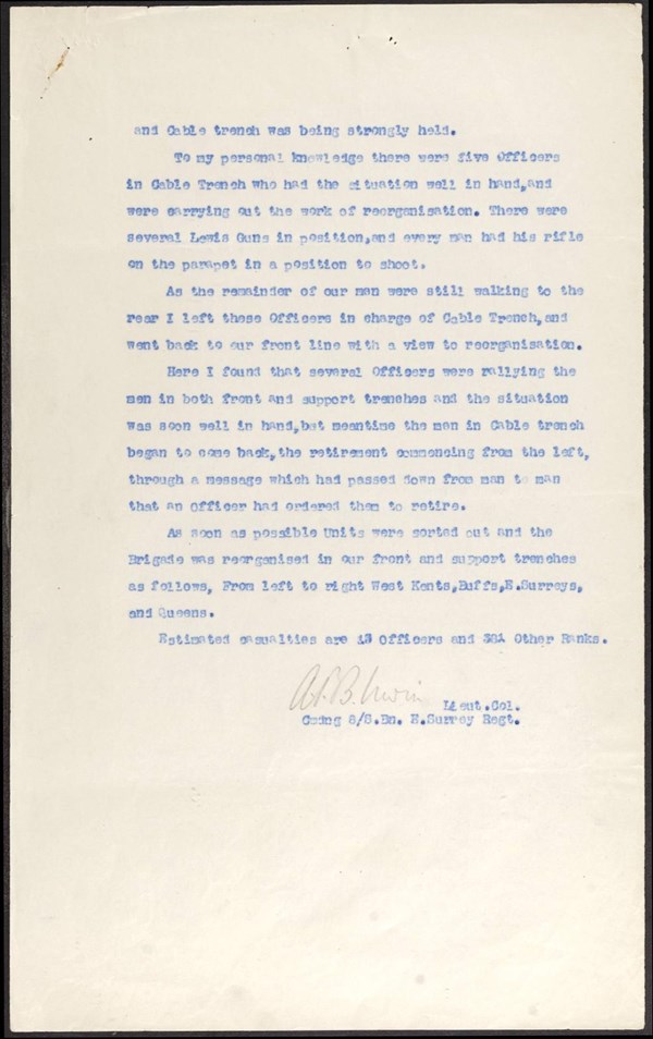 Report On Operations At Cherisy 3Rd May 1917