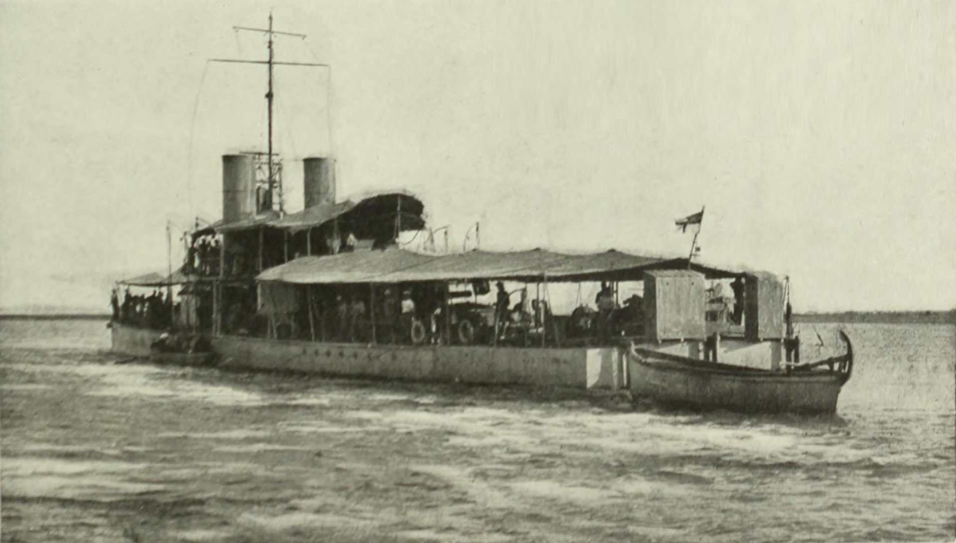 British Gun Boat On River Tigris WWI