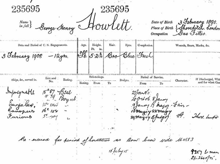 George Howlett’S First Enlistment