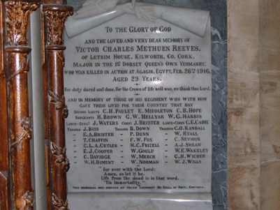 Memorial To Major Reeves At Chetnole, Dorset
