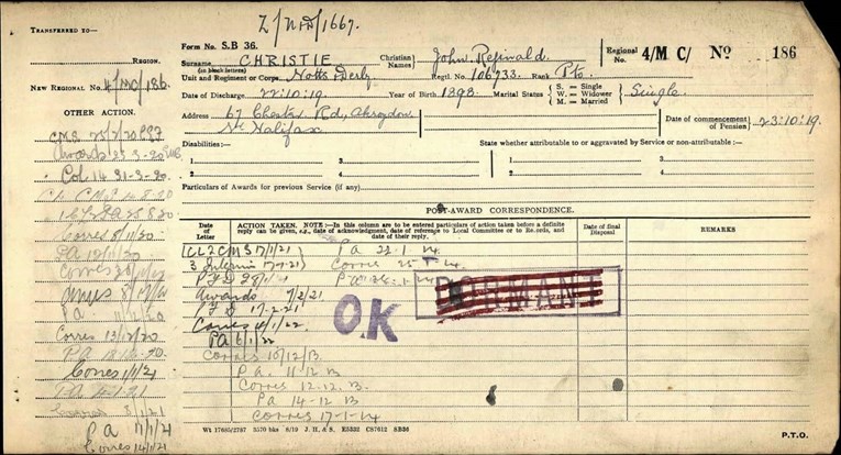 John Reginald Christie Ledger