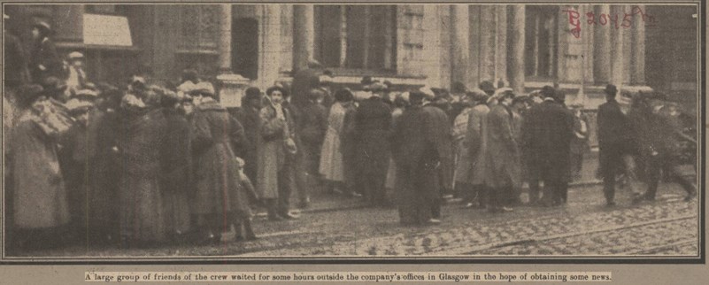 Relatives Of Crew Members Waiting For News After The Sinking Of The Tuscania