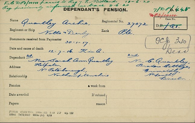 Private Archie Quartley