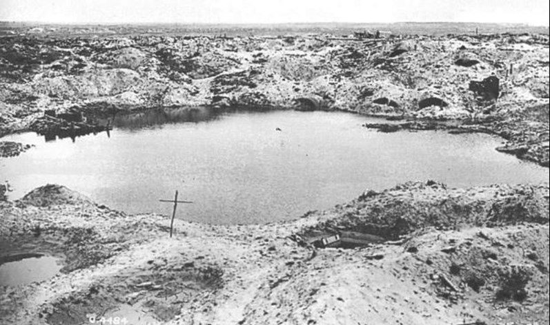One Of The Mine Craters Created By The Attack On March 27, 1916, At St Eloi.
