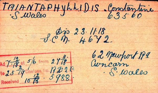 Constantine Triantaphyllidis 'Other Ranks Survived' Card