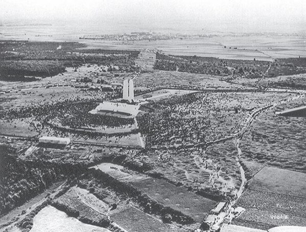 Aerial View Of The Unveiling Of The Vimy Ridge Memorial In 1936.