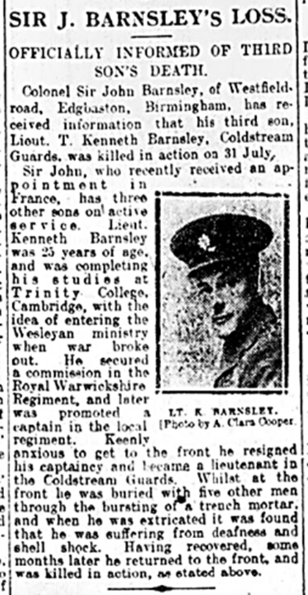 The Death Of Lt. T.K. Barnsley