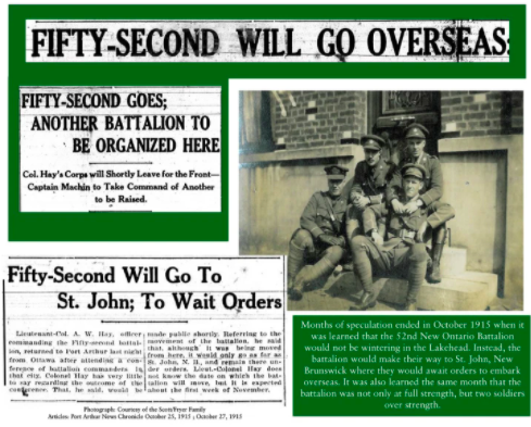 World War One Thunder Bay Centennial Project October