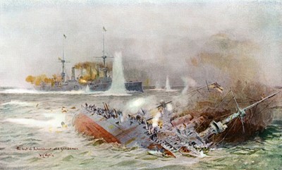 Battle Of The Falkland Islands, 1914 By William Lionel Wyllie