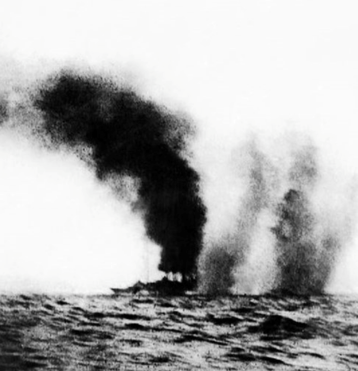 HMS Birmingham damaged