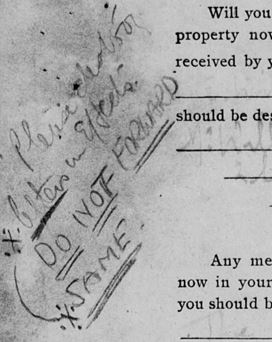 From William James's Service File Is A Document Which Tells Us His Letters Should Not Be Returned To His Family, But Destroyed