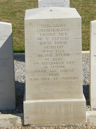 A Stone Commemorating Twelve Men Of 'L' Battery