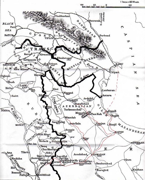 Map: Dunsterforce routes