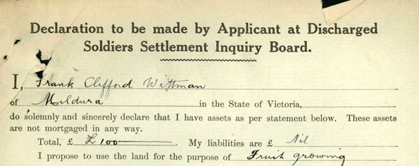 Statement Of Intent To Grow Fruit On Allocated Land