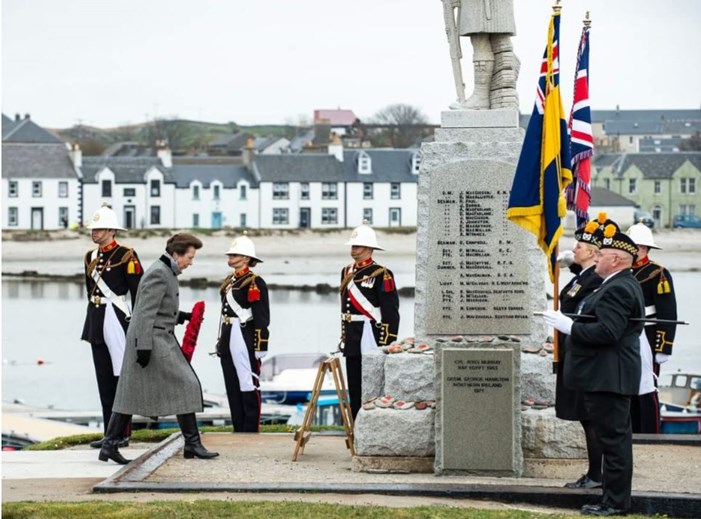 HRH The Princess Royal Laying A Wreath On Islay.