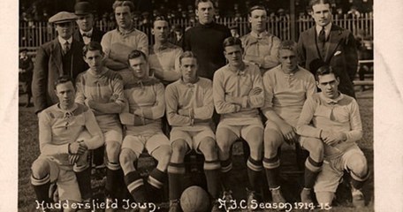 The Huddersfield Team Prior To Kick Off Against Bradford Park Avenue On 11 April 1914.