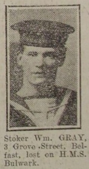 William Gray Was One Of Those To Lose His Life On HMS Bulwark