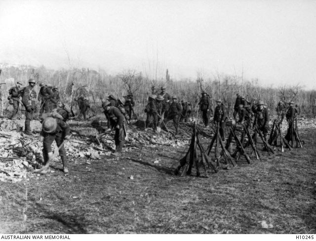 British Soldiers Digging Trenches On The Italian Front In 1918