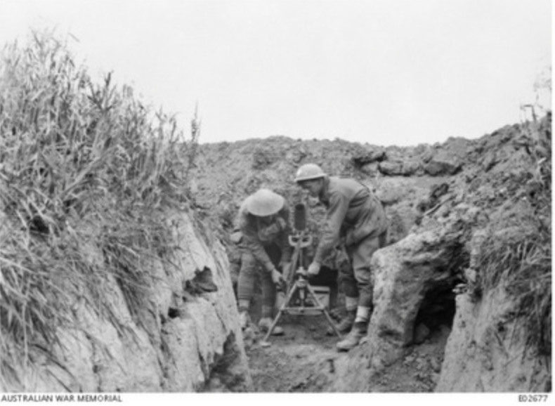 Two Men Of The 7Th Australian Light Trench Motar Battery