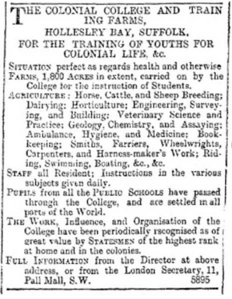 Advert For Hollesley Bay