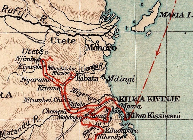 East Africa Map Closeup