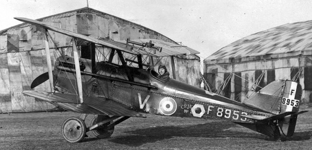 An S.E.5A From No. 85 Squadron, Clearly Showing The Lewis Machine Gun Awkwardly Placed On Top Of The Wing