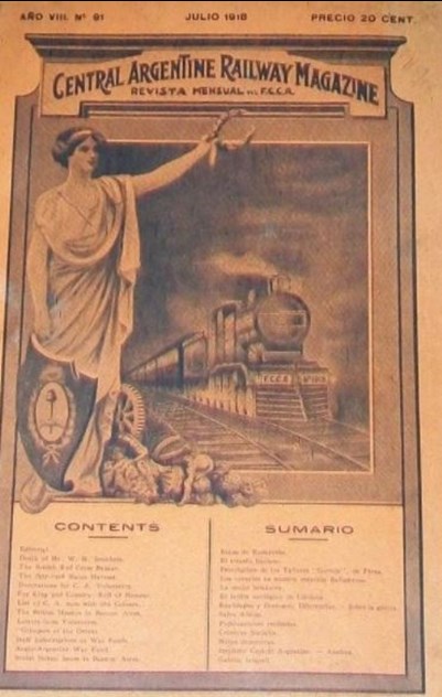 Copy Of The Central Argentine Railway Magazine From July 1918