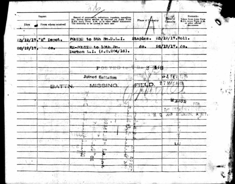 Arthur Hobson, Of The 7Th DLI Was Also Captured