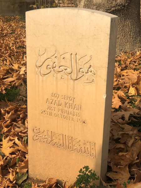 Headstone In Tehran War Cemetery Of Azad Khan, A Sepoy In The 71St Punjabis