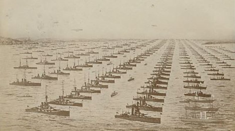 The British Grand Fleet at Spithead in July 1914.