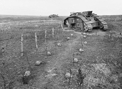 Immobilised Mk V Tanks On 29 September 1918