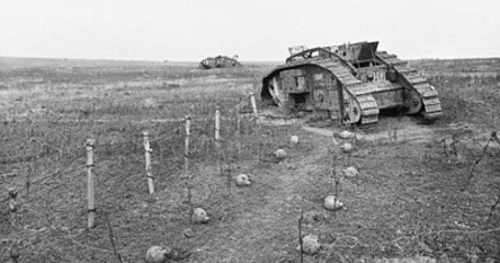 Immobilised Mk V Tanks On 29 September 1918