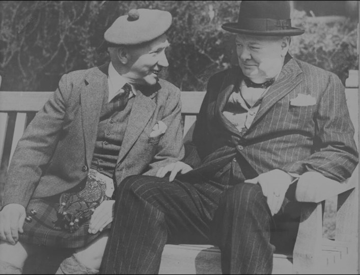 Harry Lauder With Winston Churchill At Strathaven.