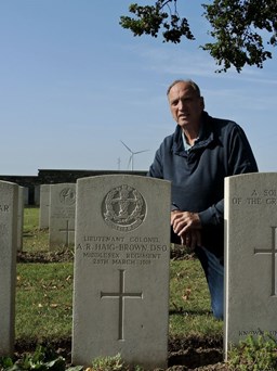 The Author Paying His Respects At Walter Tull’S Commanding Officer’S Graveside