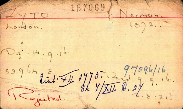 Norman Zyto 'Other Ranks Survived' Card